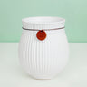 White Fluted Belly Ceramic Pot