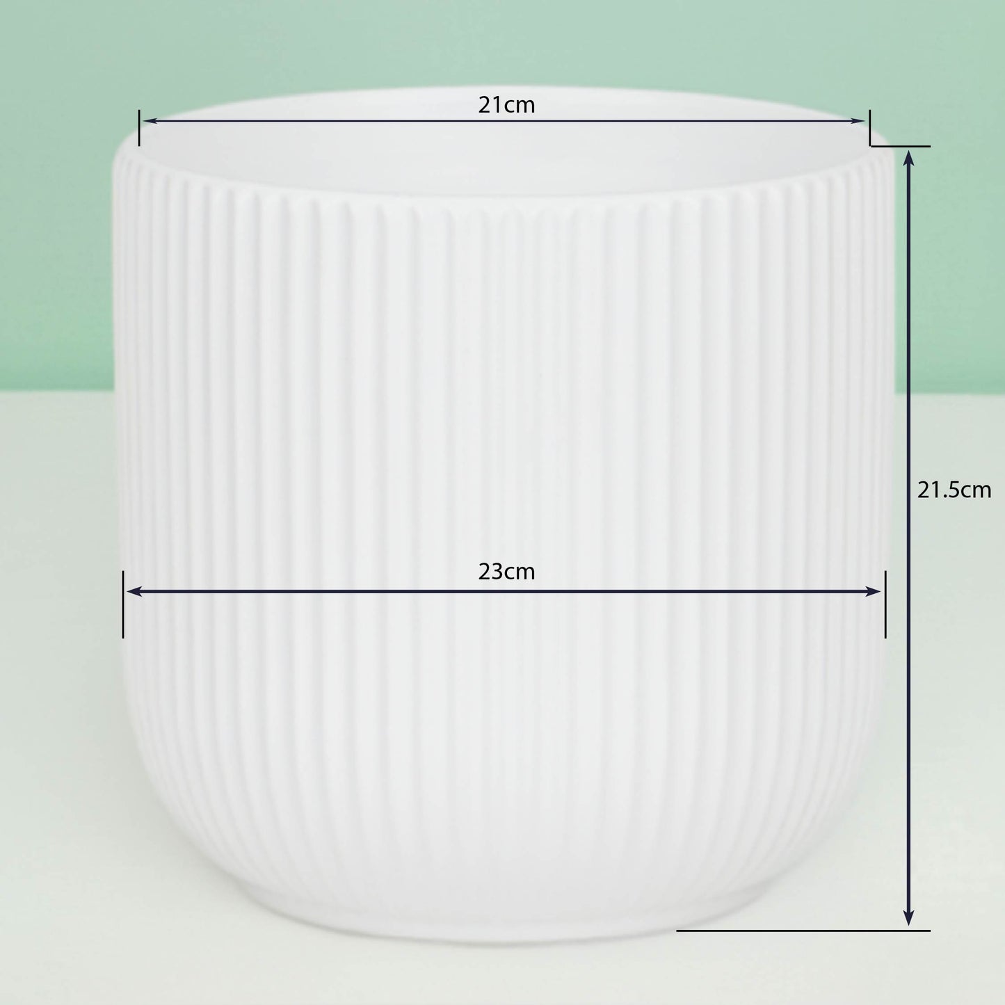 White Large Ceramic Cylinder Pot