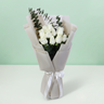 10 White Rose Eucalyptus Bouquet