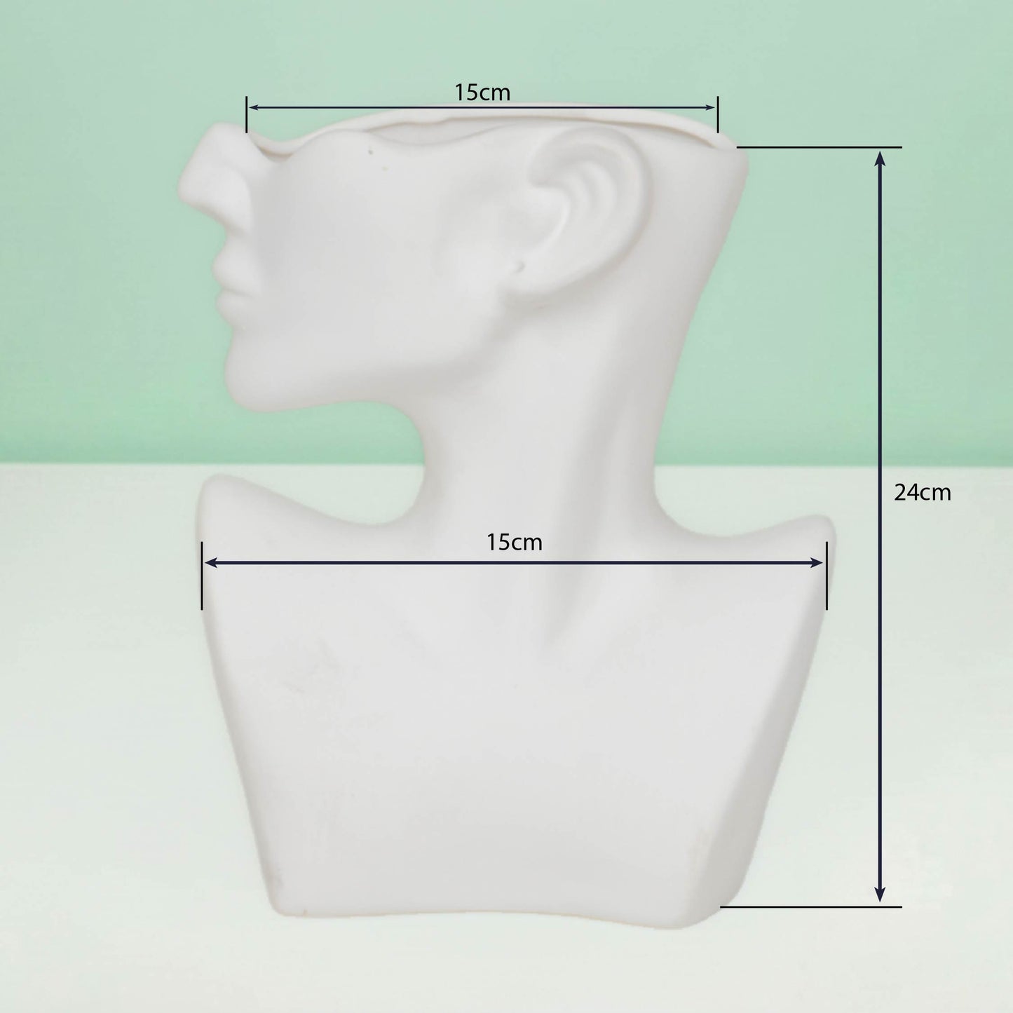 White Sculptural Face Ceramic Vase