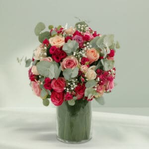 Buy Mixed Flowers in Vase - Creamy Flower Bunch