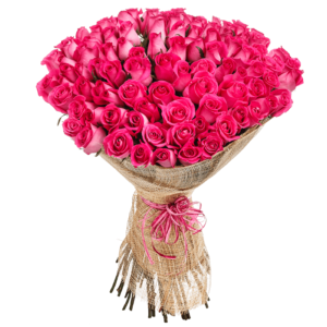 Bouquet of 50 premium pink roses | Blacktulipflowers.in