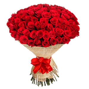 Bouquet of 50 premium red roses | Blacktulipflowers.in