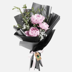 Bouquet of 3 peonies | Exotic Peony Flowers Blacktulipflowers.in