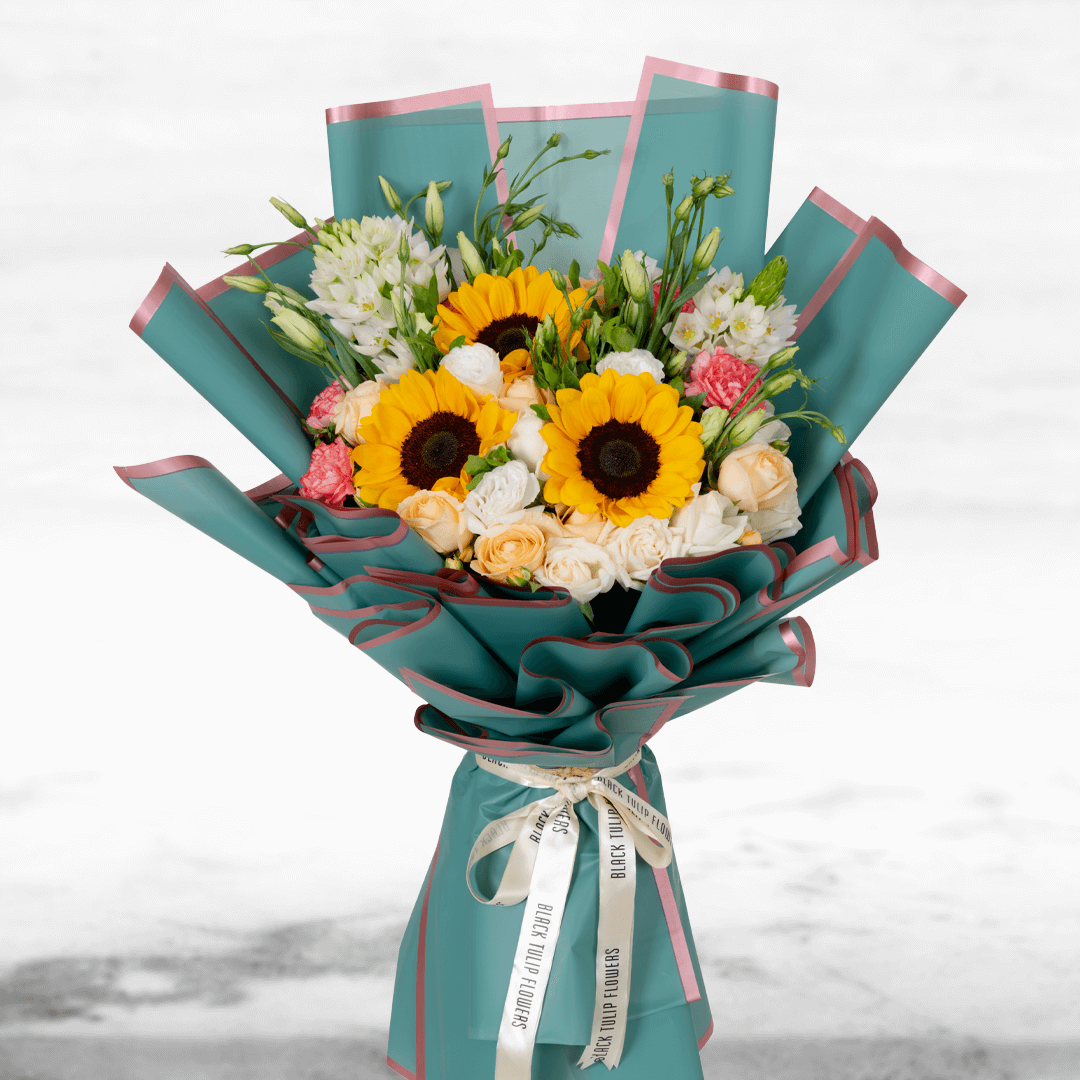 Mothers Day Bouquet Delivered Surprise Mom in Bangalore with Black