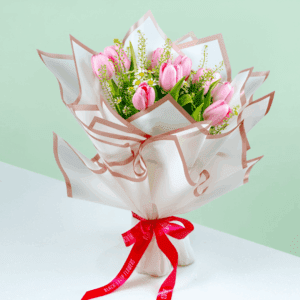 Order Bouquet of Pink Tulips - Rosy Tulipano, Delivered by BTFI"