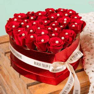 Stunning Heart Shaped Flower Arrangement - Order Now at Black Tulip Flowers