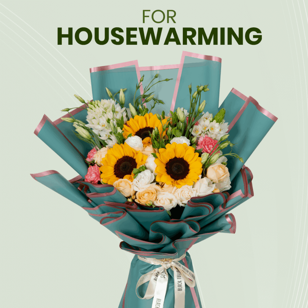 Housewarming - Mixed flowers in Korean sheet wrapping