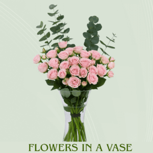 Flowers in a vase - Pink spray roses in vase